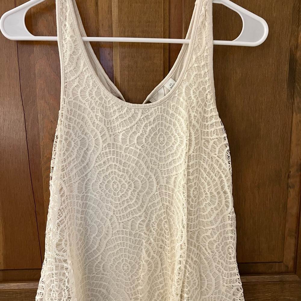 LC Lauren Conrad Ivory Lace Tank Top